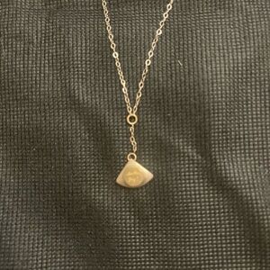 Authentic Jeanine Payer Emerson Quote 18 Karat Gold and Silver Pendant Necklace